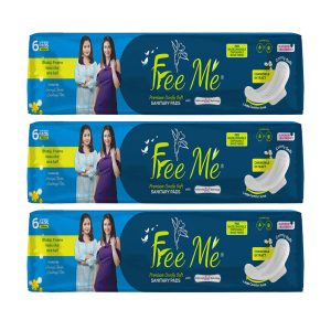 Free Me Premium Comfy Soft Sanitary Napkins XL 6 Pads (Pack of 3)