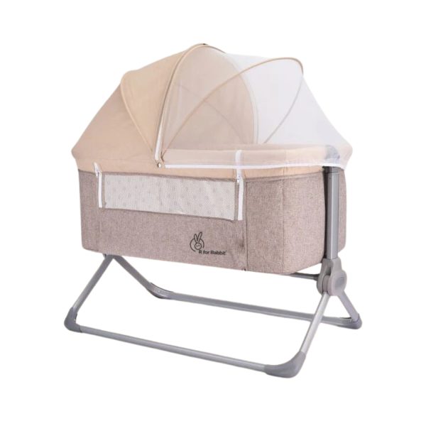 R for Rabbit Hop A Little Baby Cot (Beige)