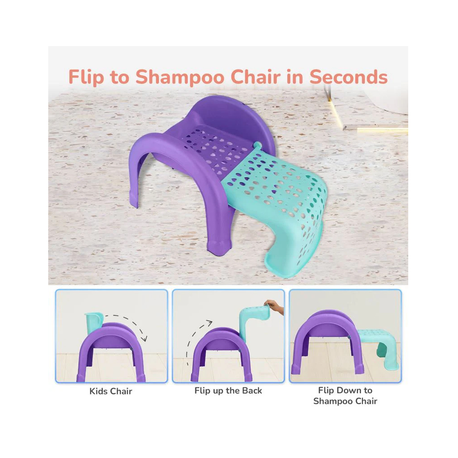 R for Rabbit Jelly Bean 3 in 1 Multi-Functional Kids Chair (Green Purple)