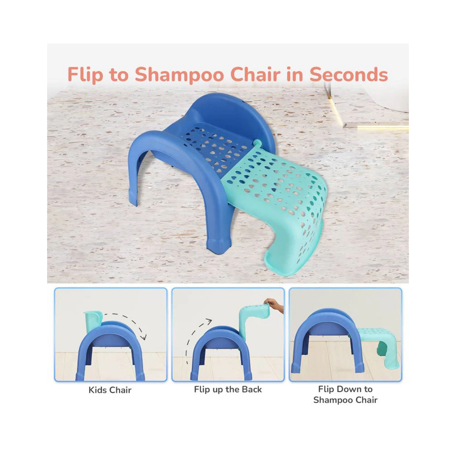 R for Rabbit Jelly Bean 3 in 1 Multi-Functional Kids Chair (Green Blue)