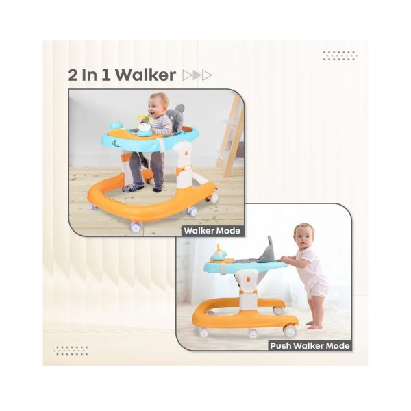 R for Rabbit Little Feet Sportz 2- in-1 Baby Walker (Orange Blue)
