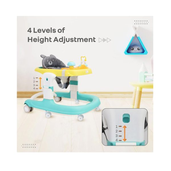 R for Rabbit Little Feet Sportz 2- in-1 Baby Walker (Green Yellow)