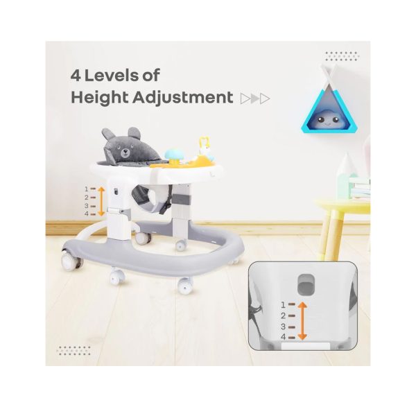 R for Rabbit Little Feet Sportz 2- in-1 Baby Walker (Grey White)