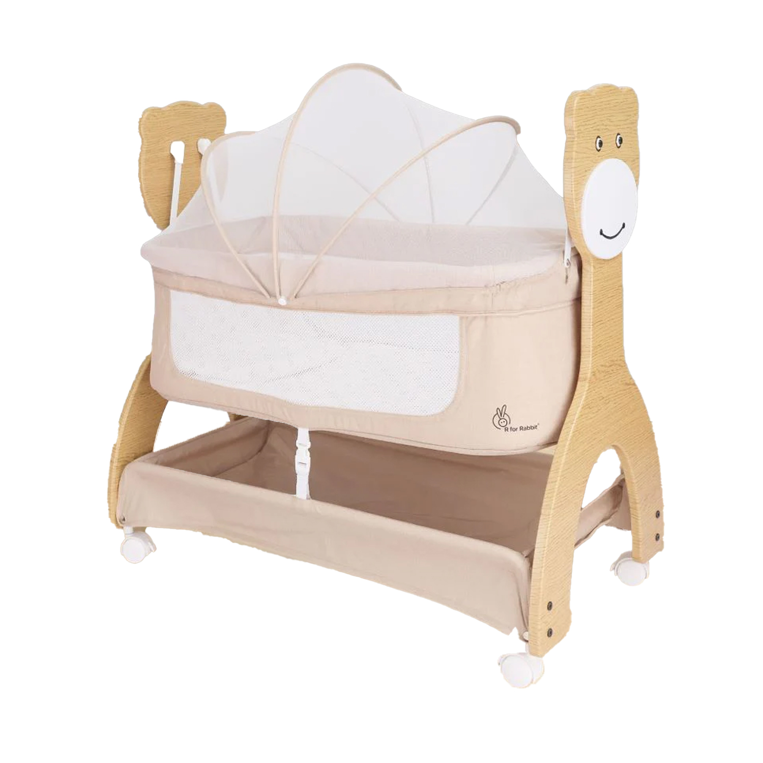 R for Rabbit Lullabies Woodsy Manual Baby Cradle (Beige)