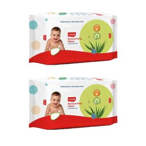 LuvLap Aloe Vera Baby Wipes 72 Pcs (Pack of 2)