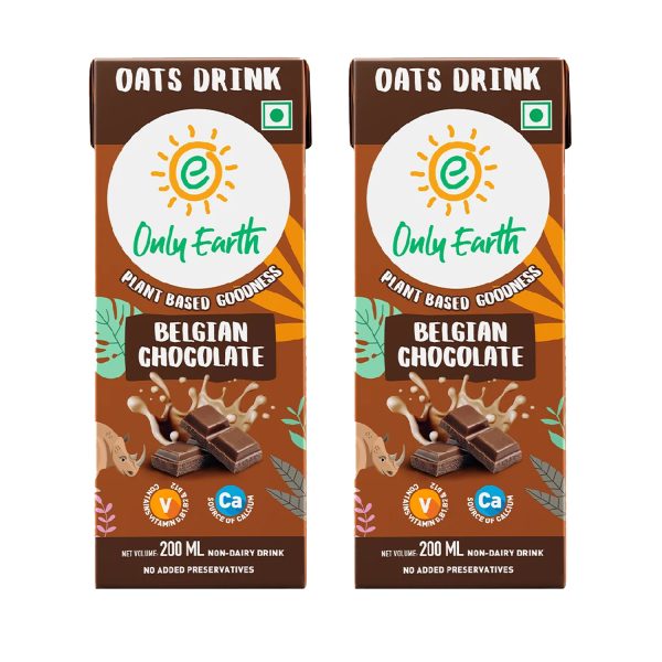 Only Earth Belgian Chocolate Oats Shake 200ml (Pack of 2)