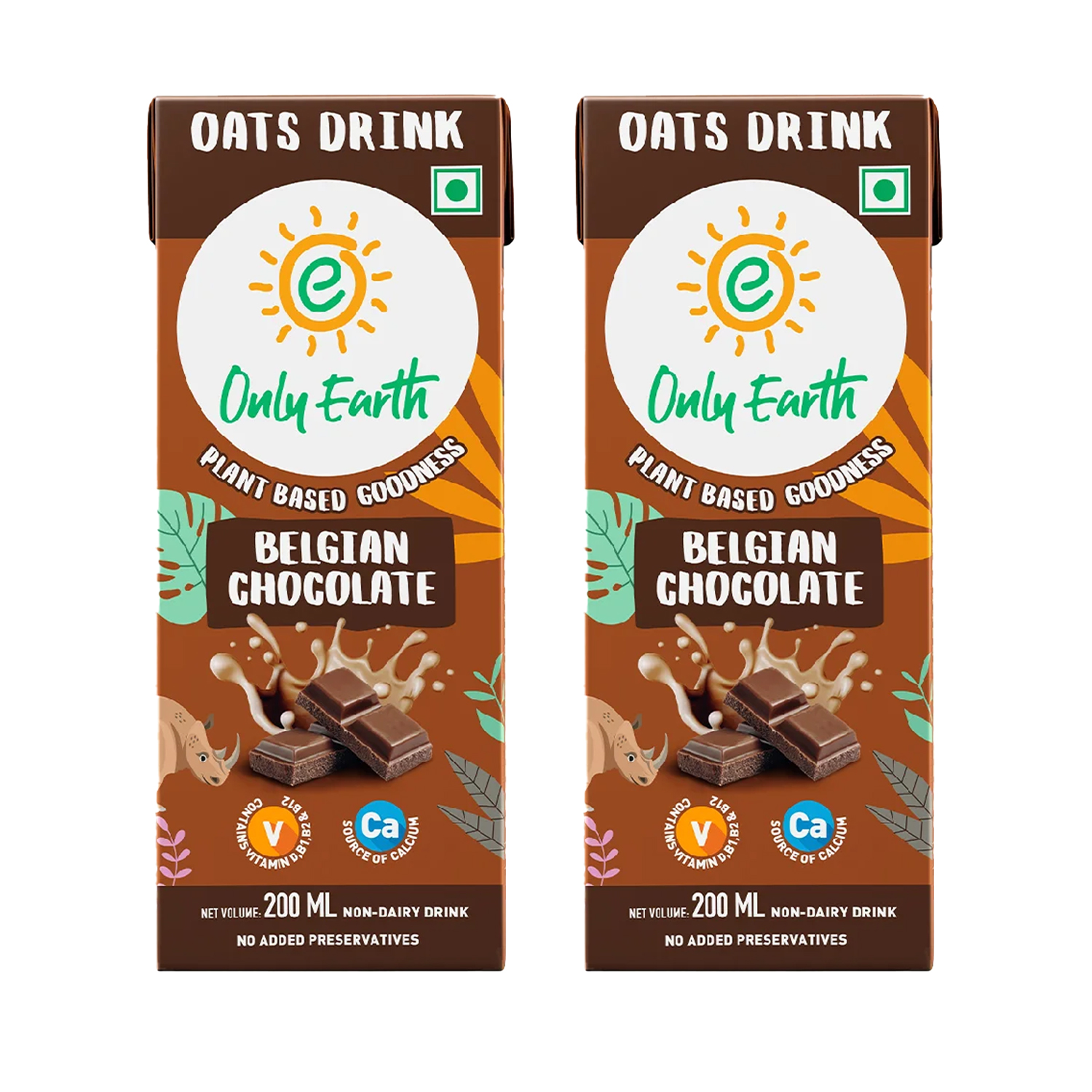 Only Earth Belgian Chocolate Oats Shake 200ml (Pack of 2)