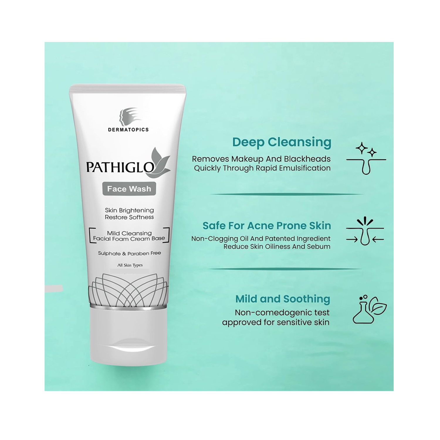 Derma Topics Pathiglo Skin Lightening Creamy Face Wash (50 ml)
