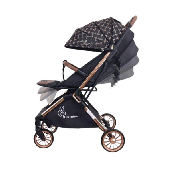R for Rabbit Street Smart Auto Fold Stroller (Gold Black)