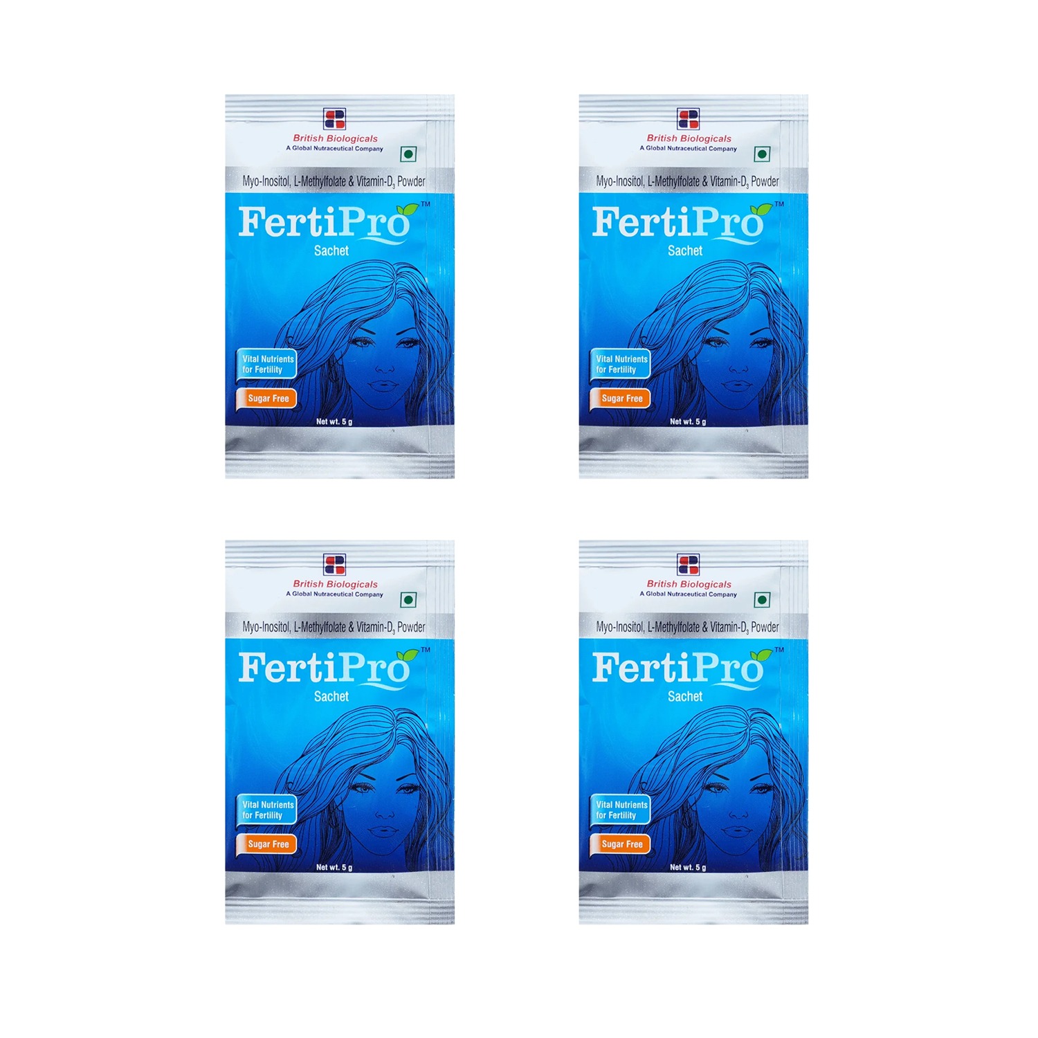 British Biologicals FertiPro Orange Flavour Sachet 5gm (Pack of 4)
