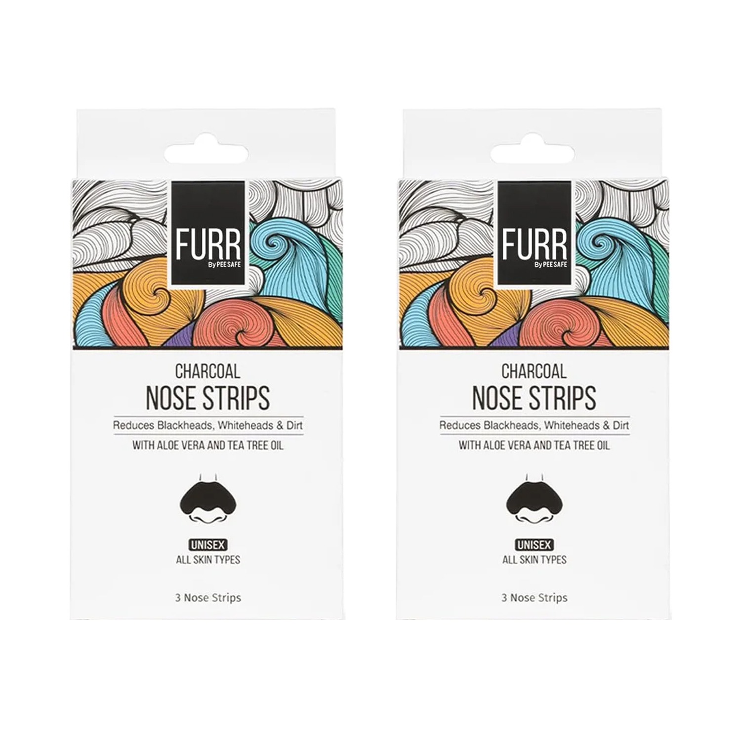 Pee Safe Furr Bamboo Charcoal Nose Strips 3 Pieces (Pack of 2)