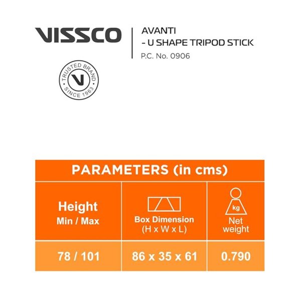 U Shape Tripod Stick size