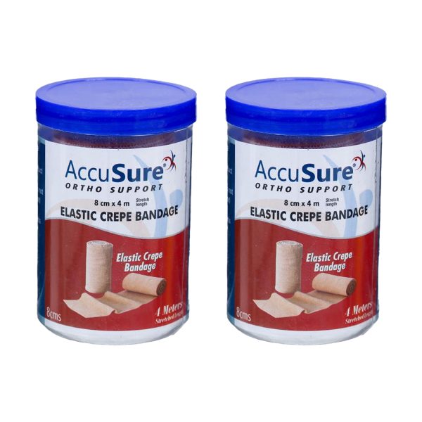Accusure Crepe Bandage 8cm X 4m (Pack of 2)