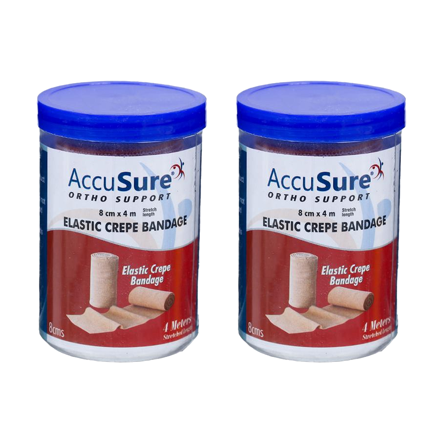 Accusure Crepe Bandage 8cm X 4m (Pack of 2)