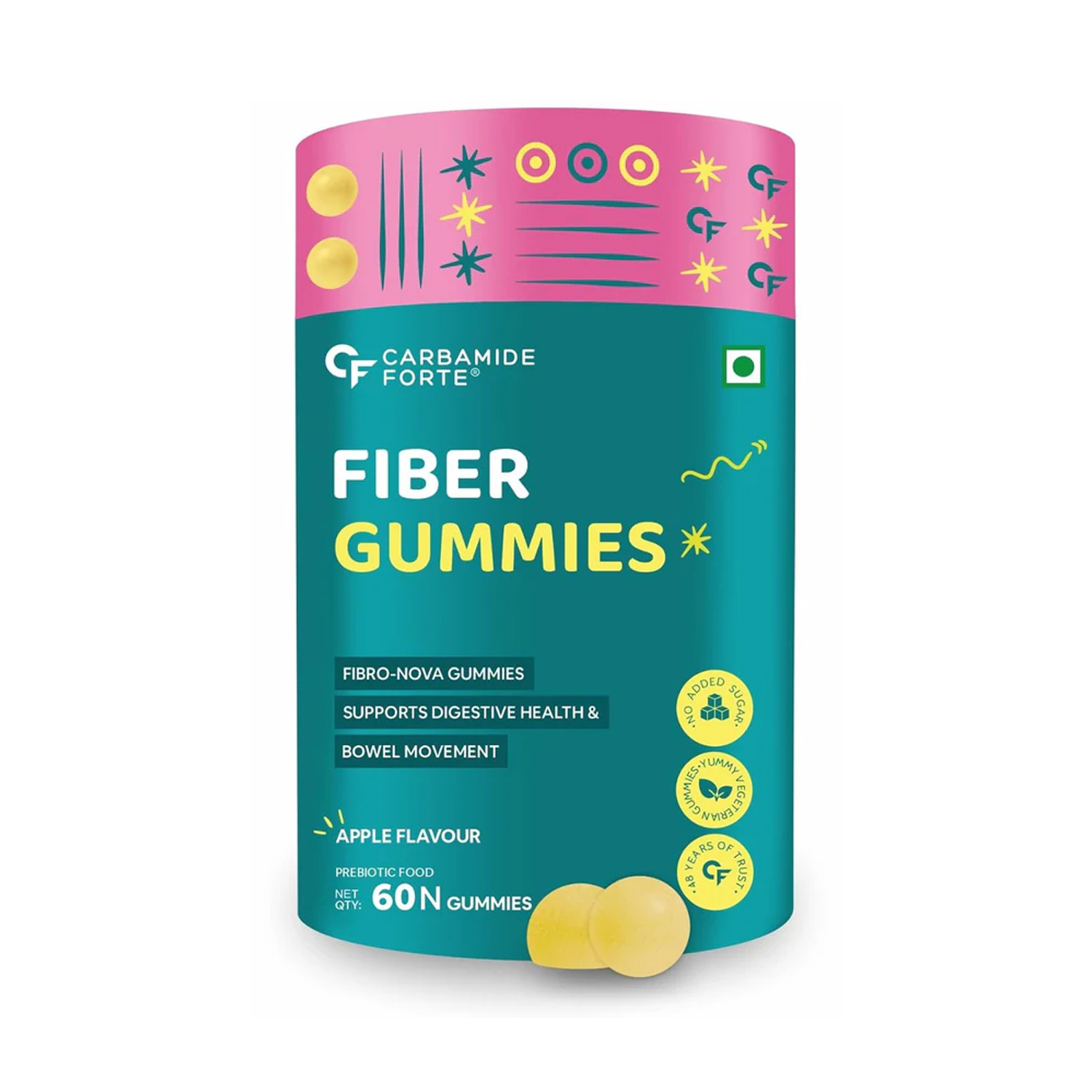 Carbamide Forte Fiber Gummies Apple Flavour (60 Nos)