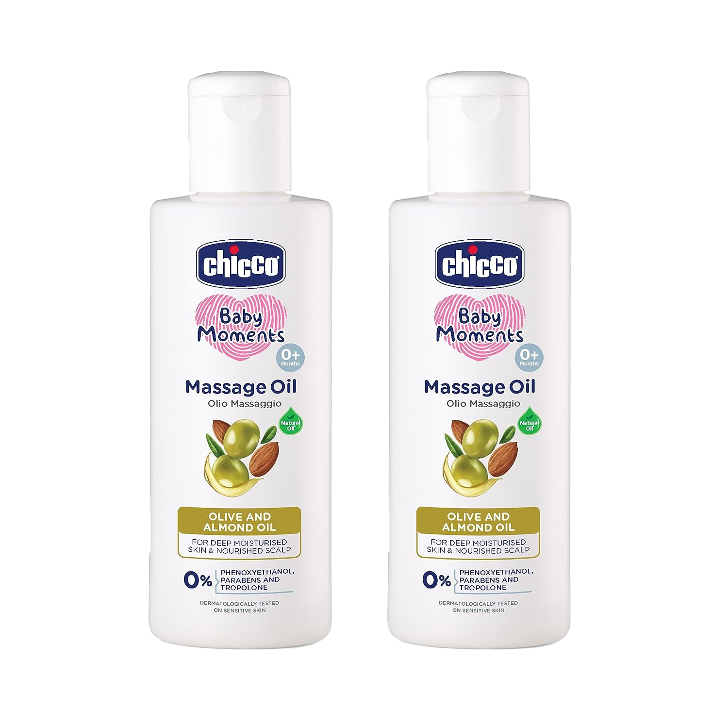 Chicco Baby Massage Oil 200 ml (Pack of 2)