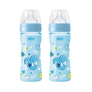 Chicco New Decoration Well Being Feeding Bottles -Medium Flow 250 ml (Pack of 2)