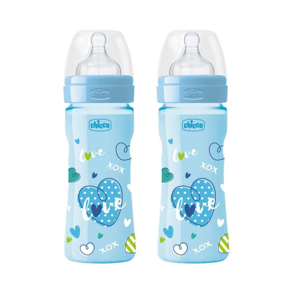 Chicco New Decoration Well Being Feeding Bottles -Medium Flow 250 ml (Pack of 2)