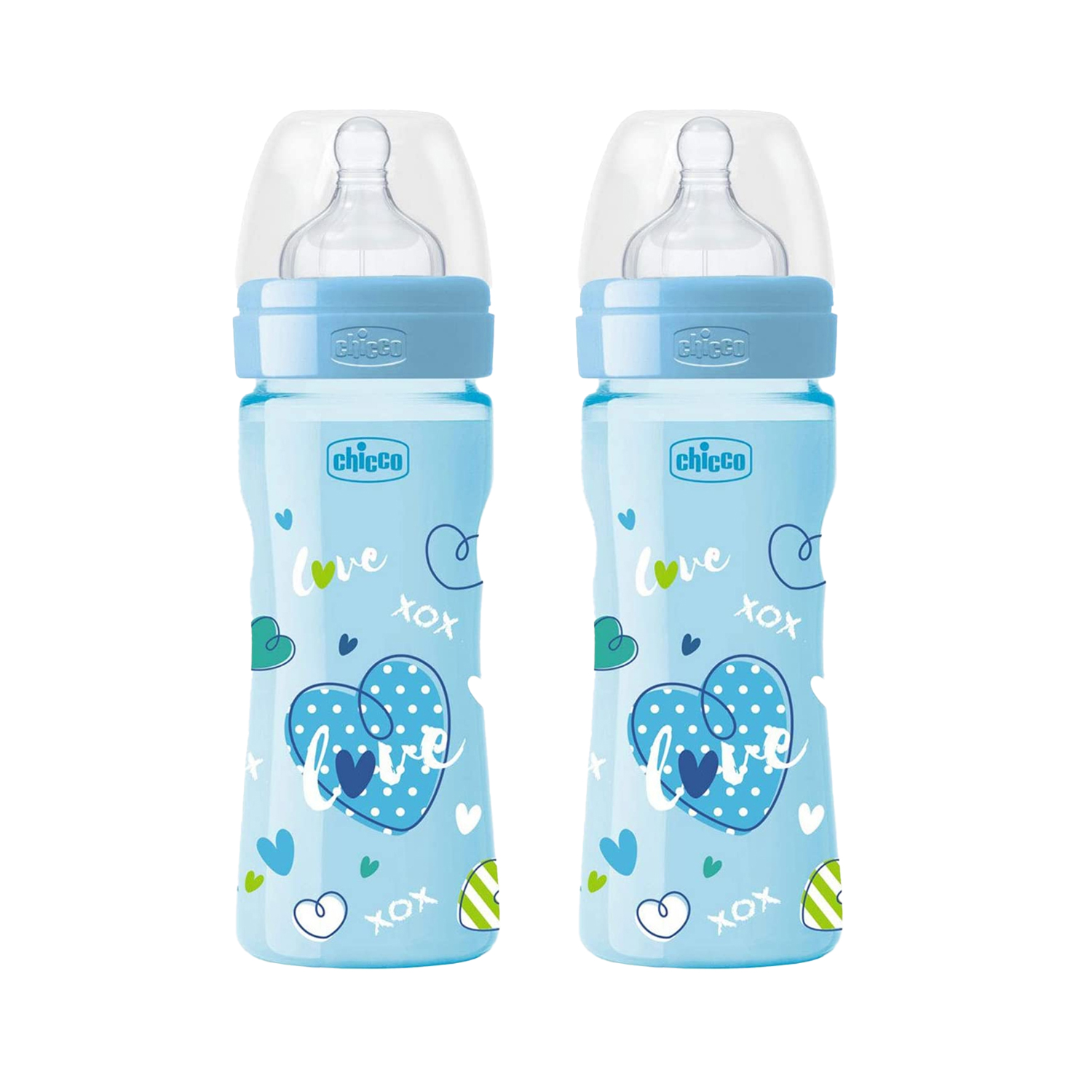 Chicco New Decoration Well Being Feeding Bottles -Medium Flow 250 ml (Pack of 2)