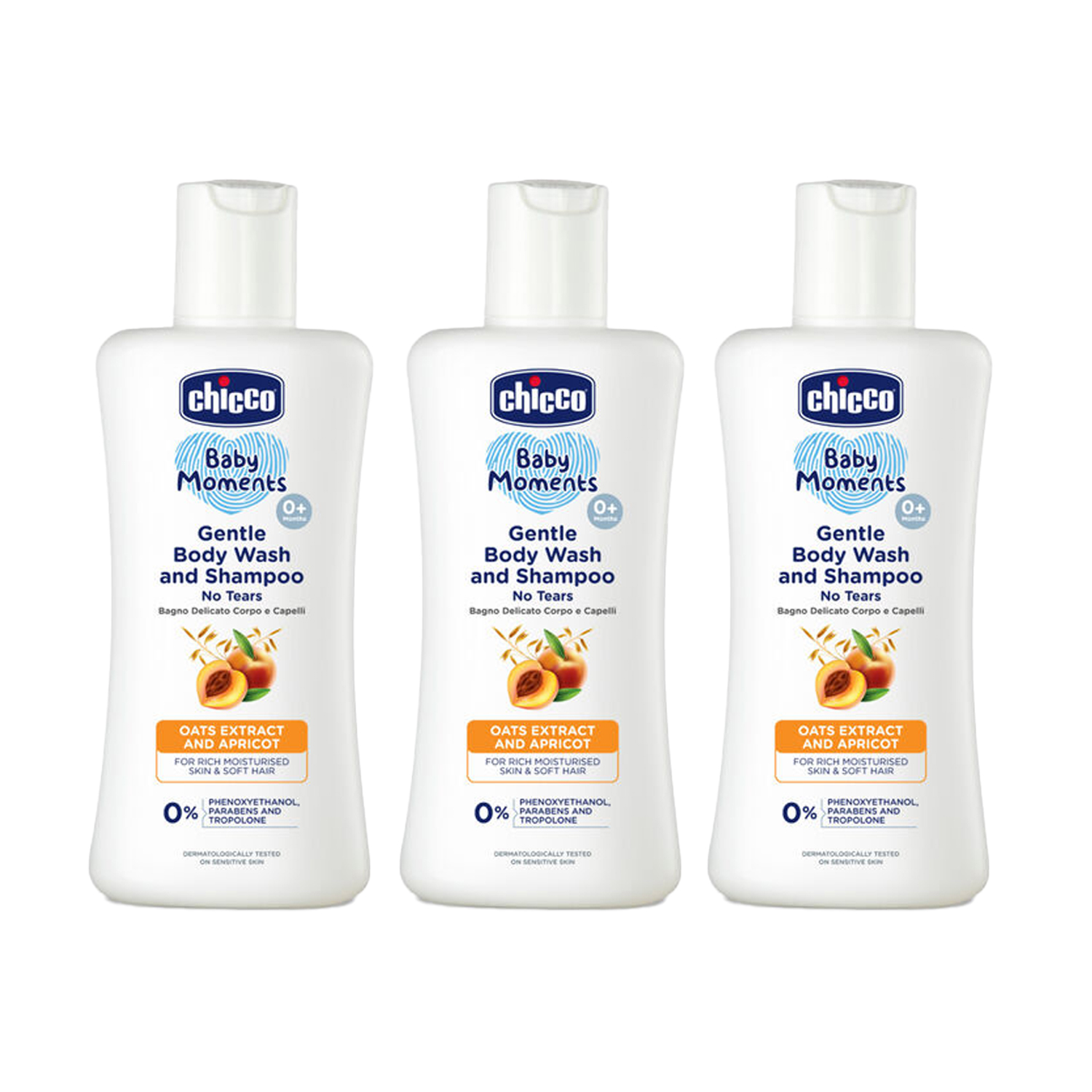 Chicco No Tears Gentle Body Wash and Shampoo 100 ml (Pack of 3)