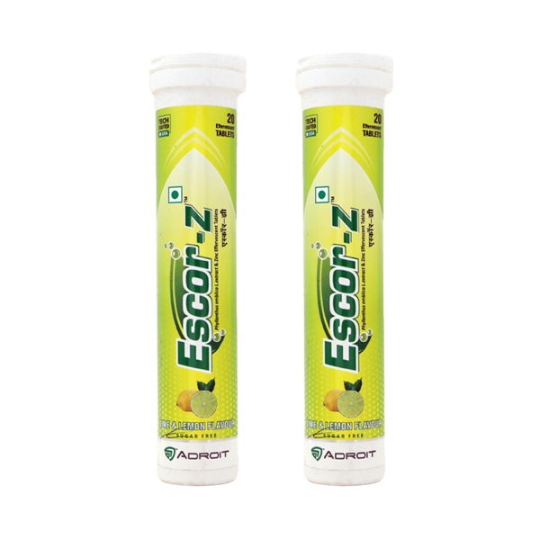 Escor Z 20 Tablets (Lime And Lemon Flavour) Pack of 2