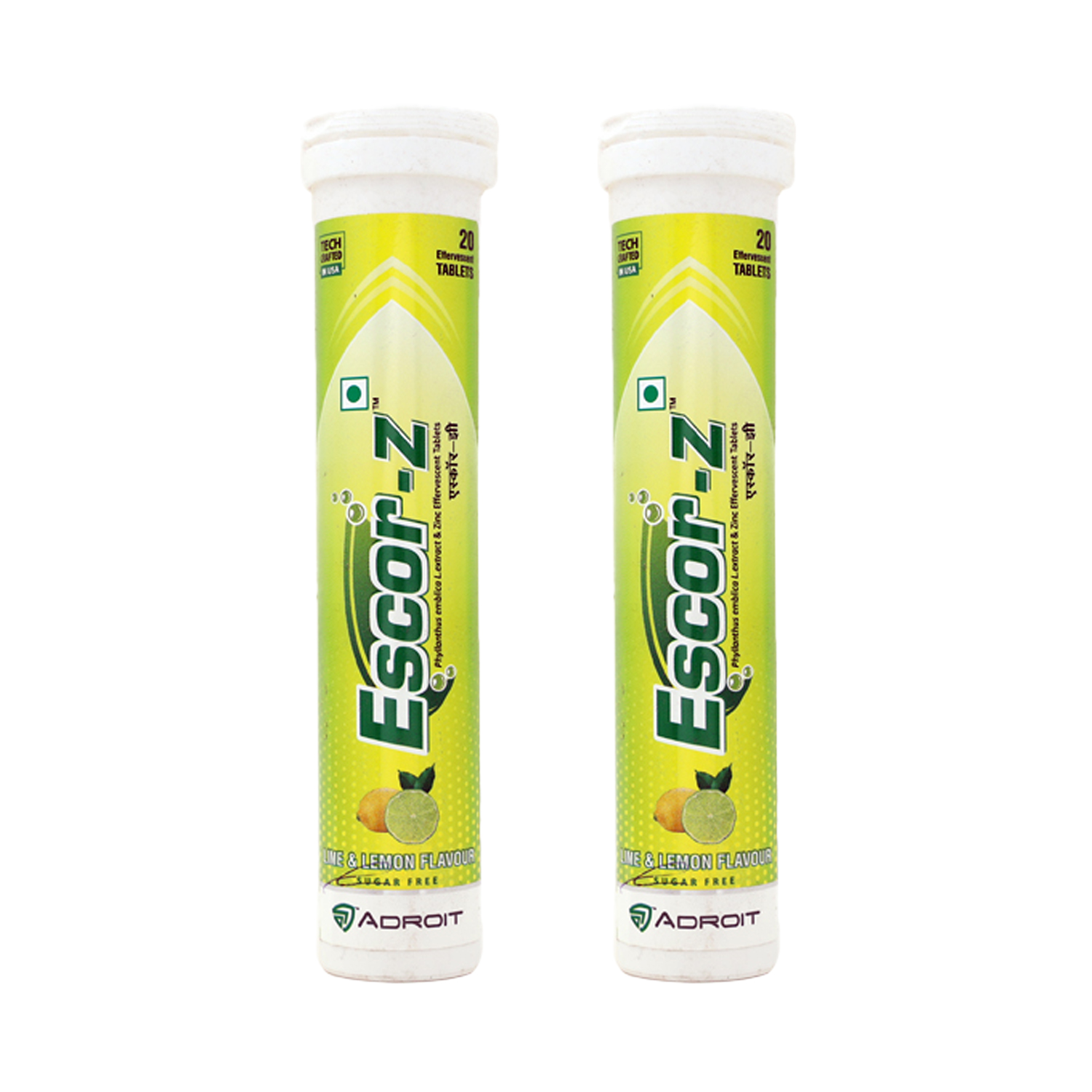 Escor Z 20 Tablets (Lime And Lemon Flavour) Pack of 2
