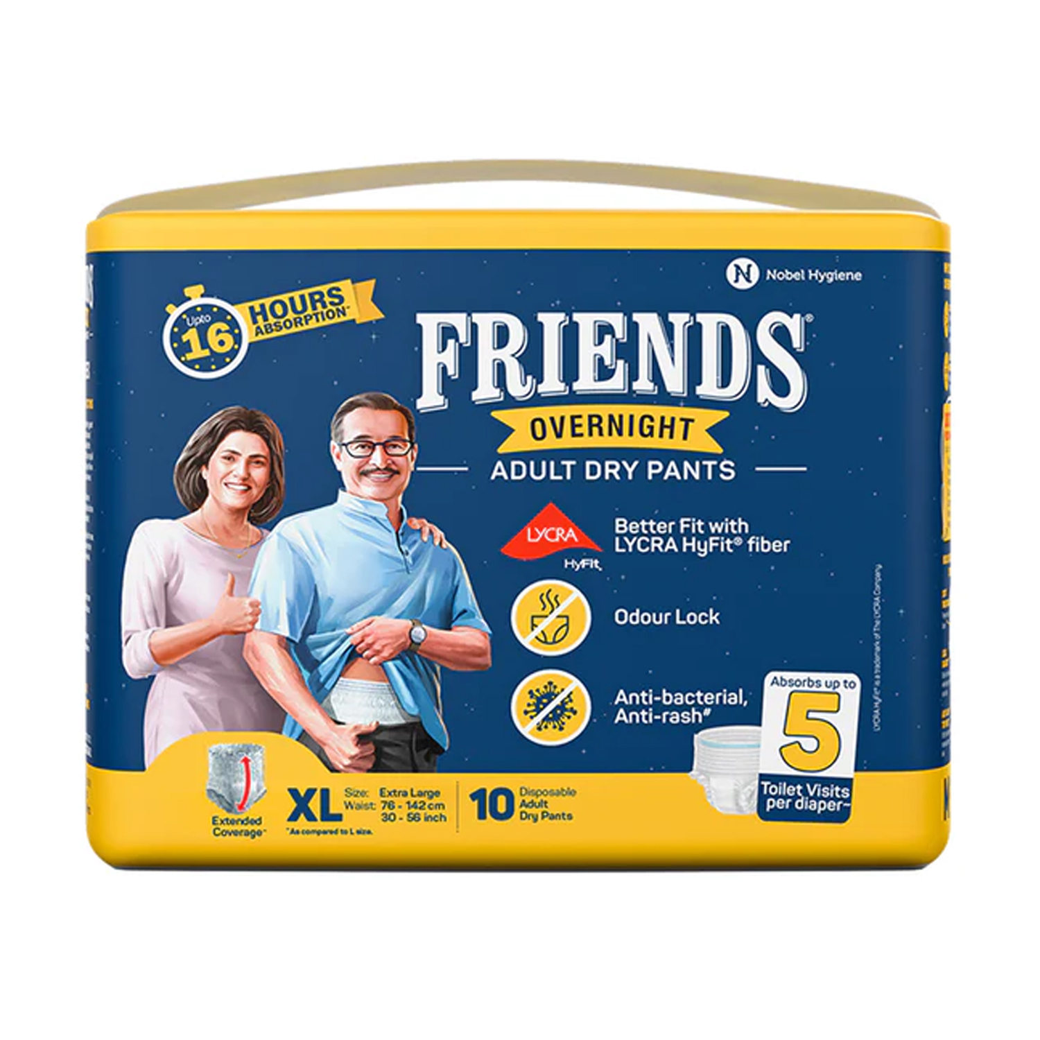 Friends Overnight Adult Diapers XL (10 Diapers)