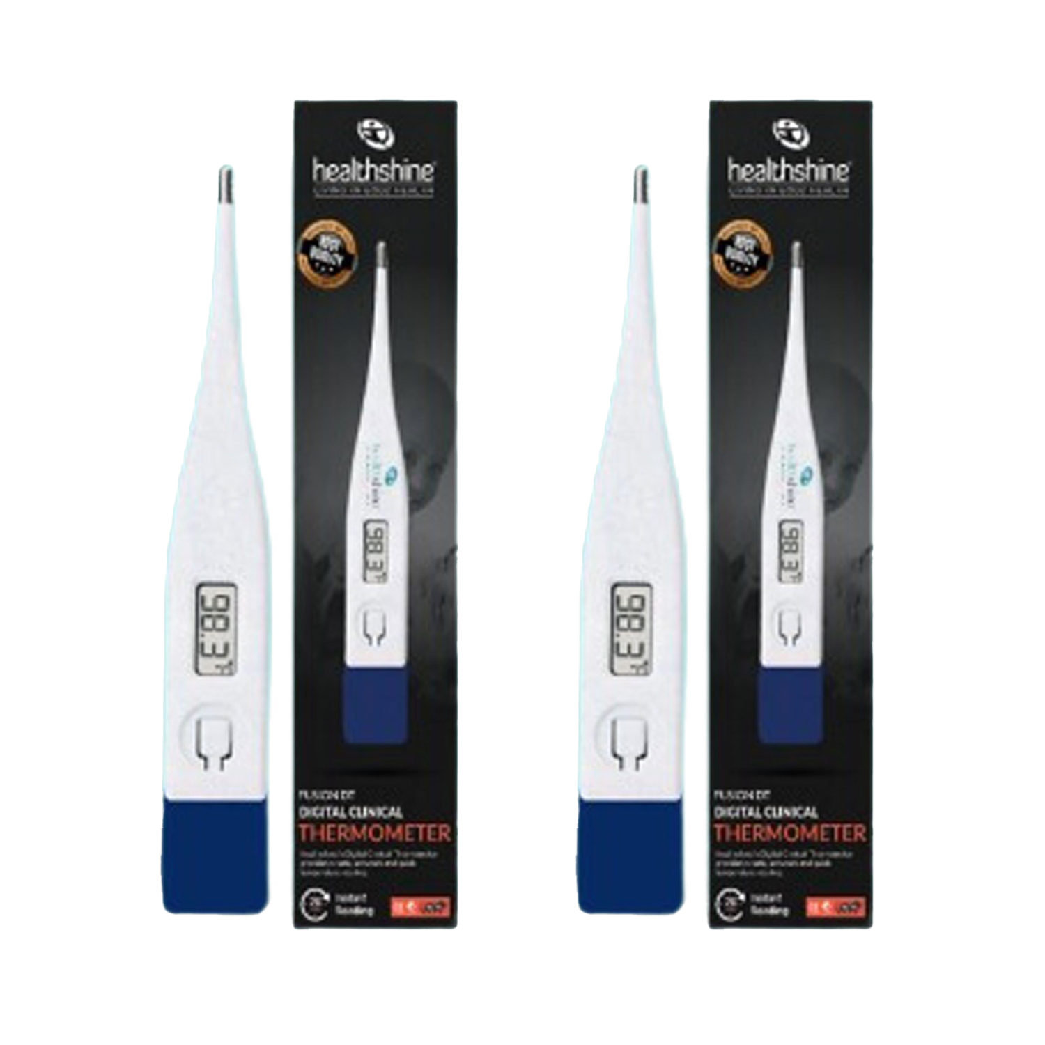 Healthshine Digital Thermometer (Fusion Dt) White (Pack of 2)