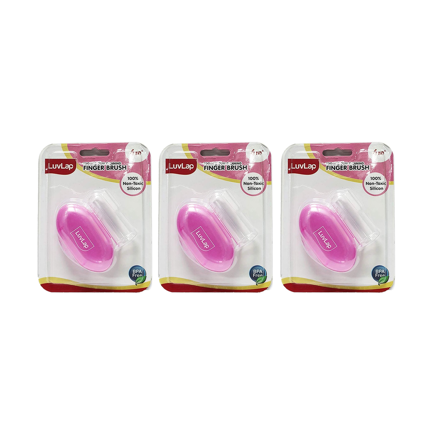 LuvLap Baby Finger ToothBrush with Case (M.No 18608) Pack of 3