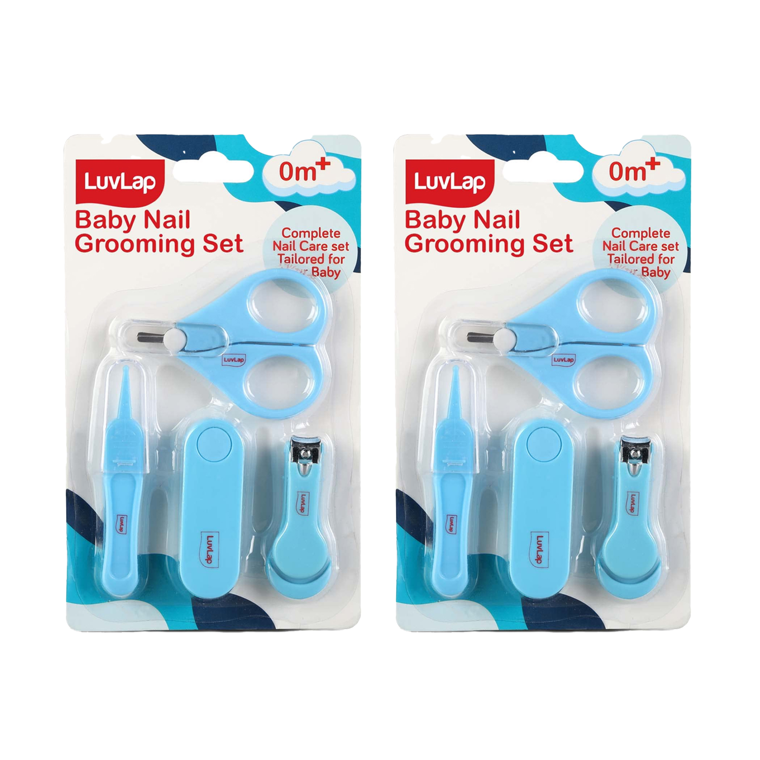 LuvLap Baby Nail Grooming Set - Blue (M.No 19182) (Pack of 2)