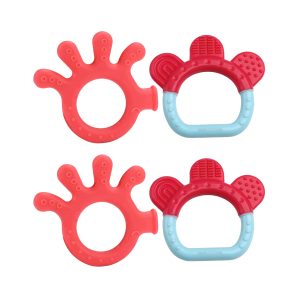 LuvLap Baby Silicone Teether Finger and Ring Design (Pack of 2)