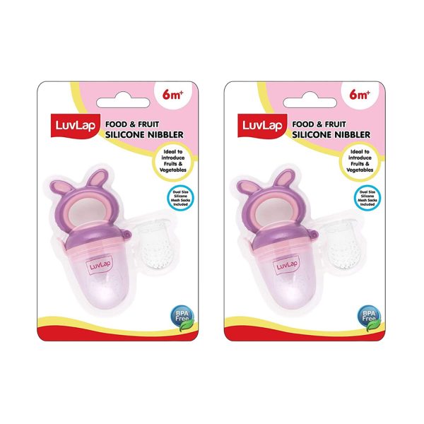 LuvLap Food And Fruit Silicone Nibbler - Bunny Rabbit (M.No 18603) (Pack of 2)