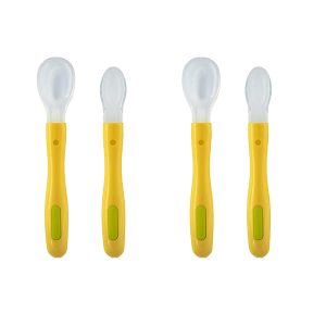 LuvLap Fun Club Baby Silicone Spoon Set Green (M.No 18930) Pack of 2