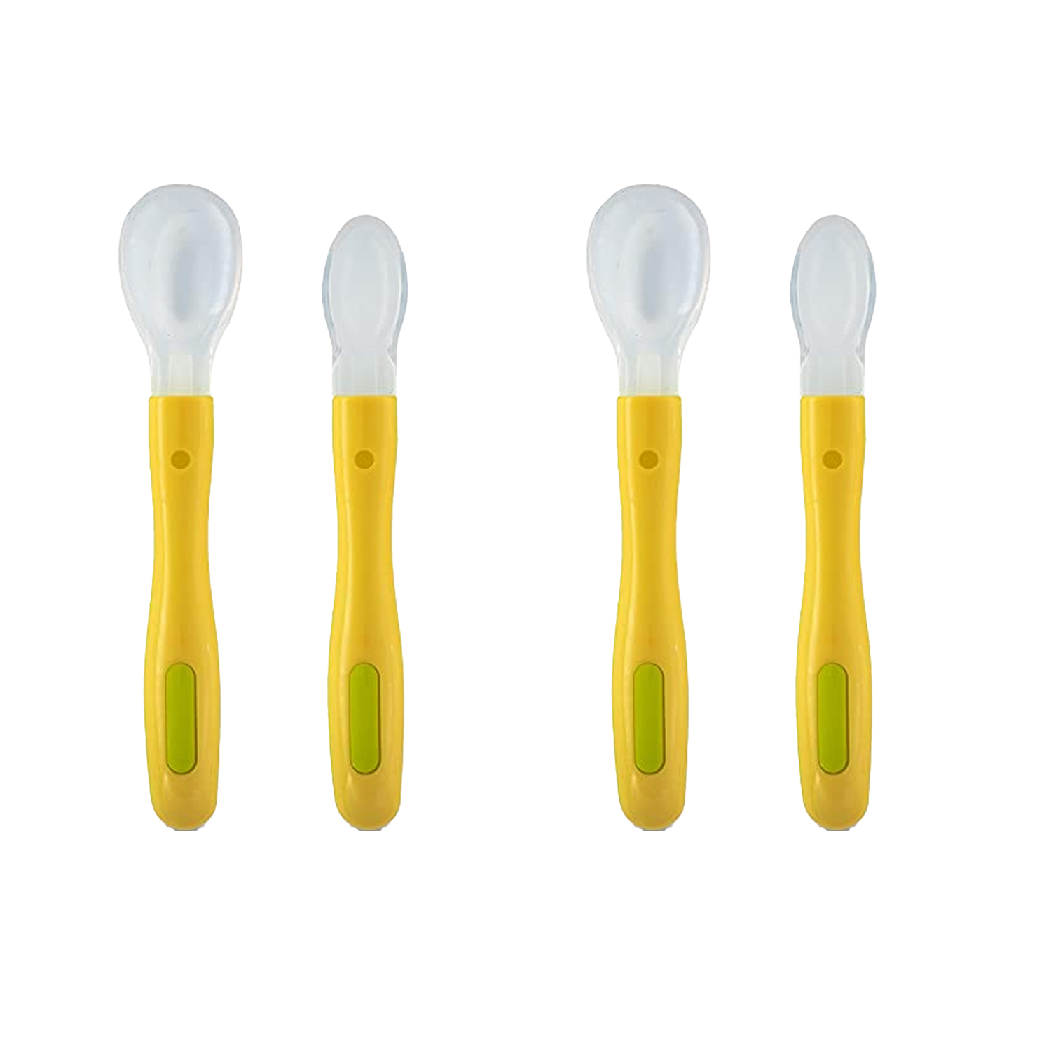 LuvLap Fun Club Baby Silicone Spoon Set Green (M.No 18930) Pack of 2