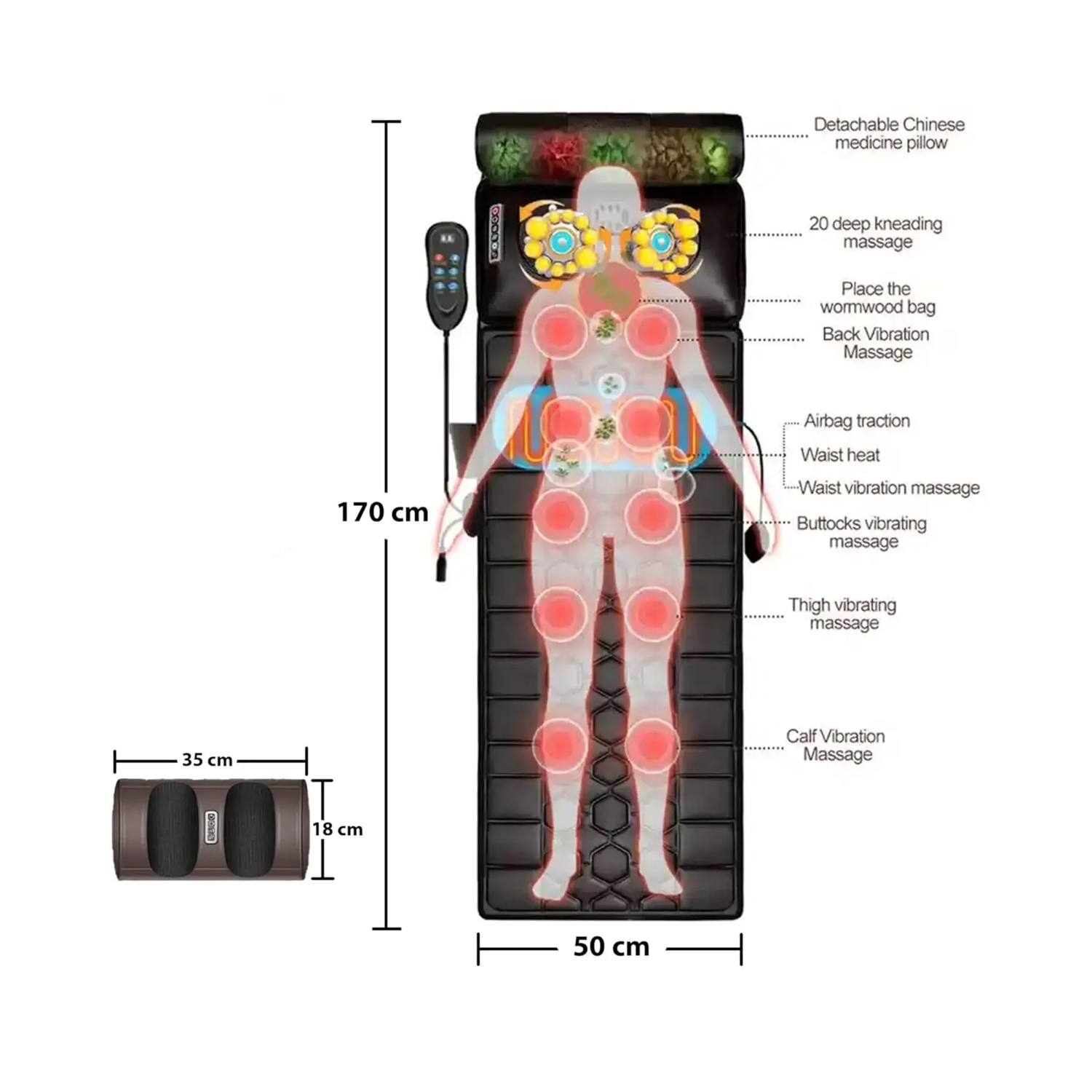 Kiyo India Massage Mat with Leg Massager