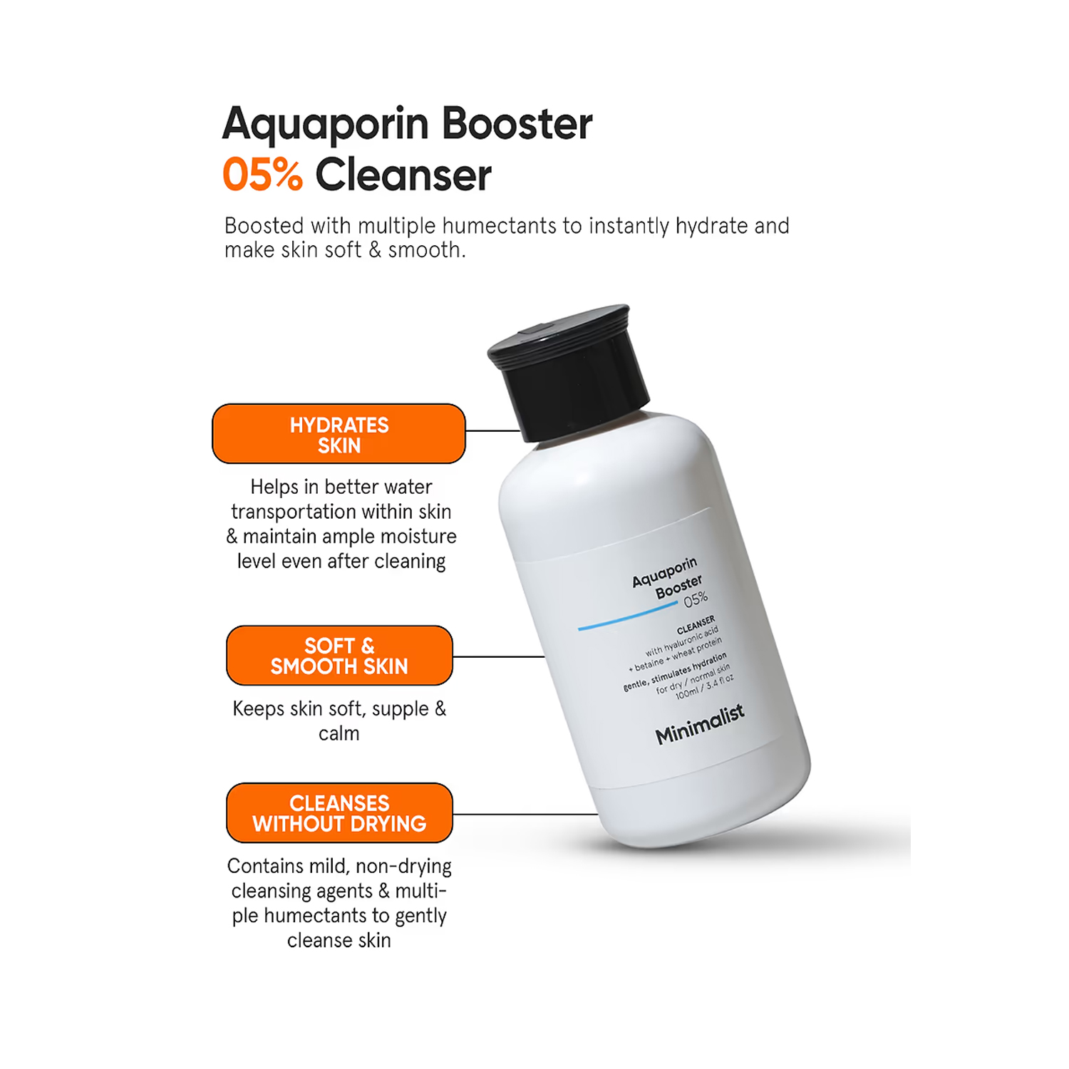 Minimalist Aquaporin Booster 5% Cleanser (100 ml)