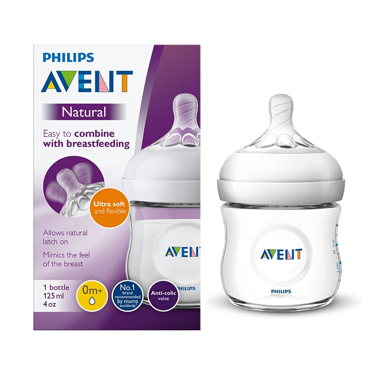Philips Avent Natural Feeding Bottles With Teat 125 ml