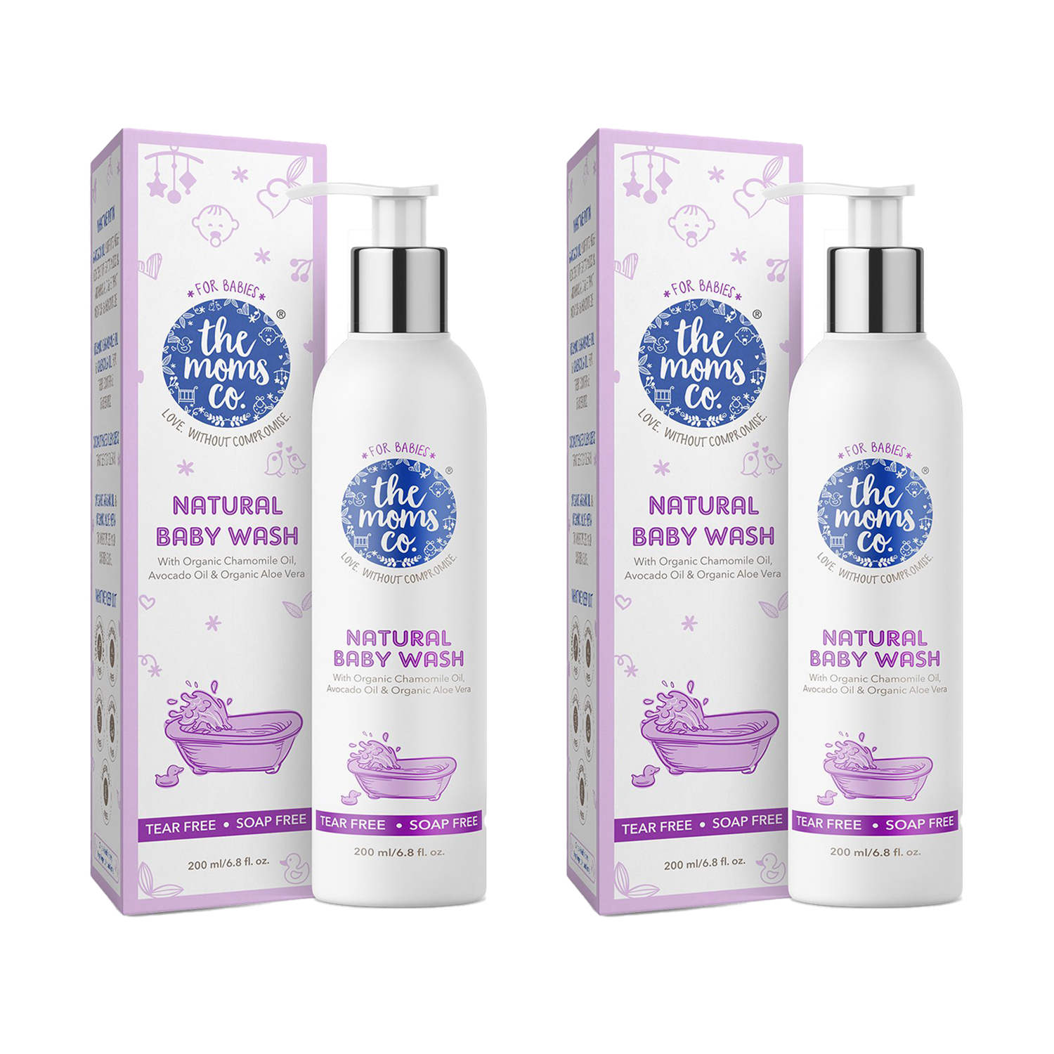 The Moms co Natural Baby Wash 200ml (Pack of 2)