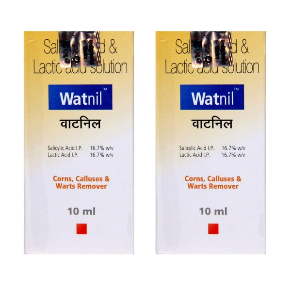 Watnil Lotion to Remove Warts, Calluses and Corns 10ml (Pack of 2)
