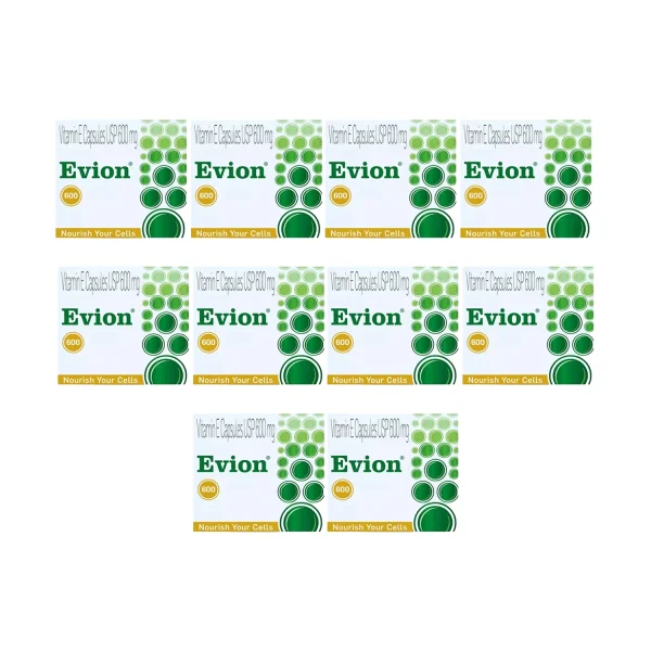 Evion Vitamin E Capsules 600 mg - 10 Capsules (Pack of 10)