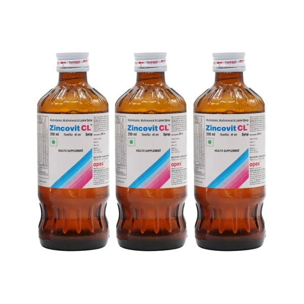 Zincovit CL Syrup 200ml (Pack of 3) Zincovit CL Syrup 200ml (Pack of 3)