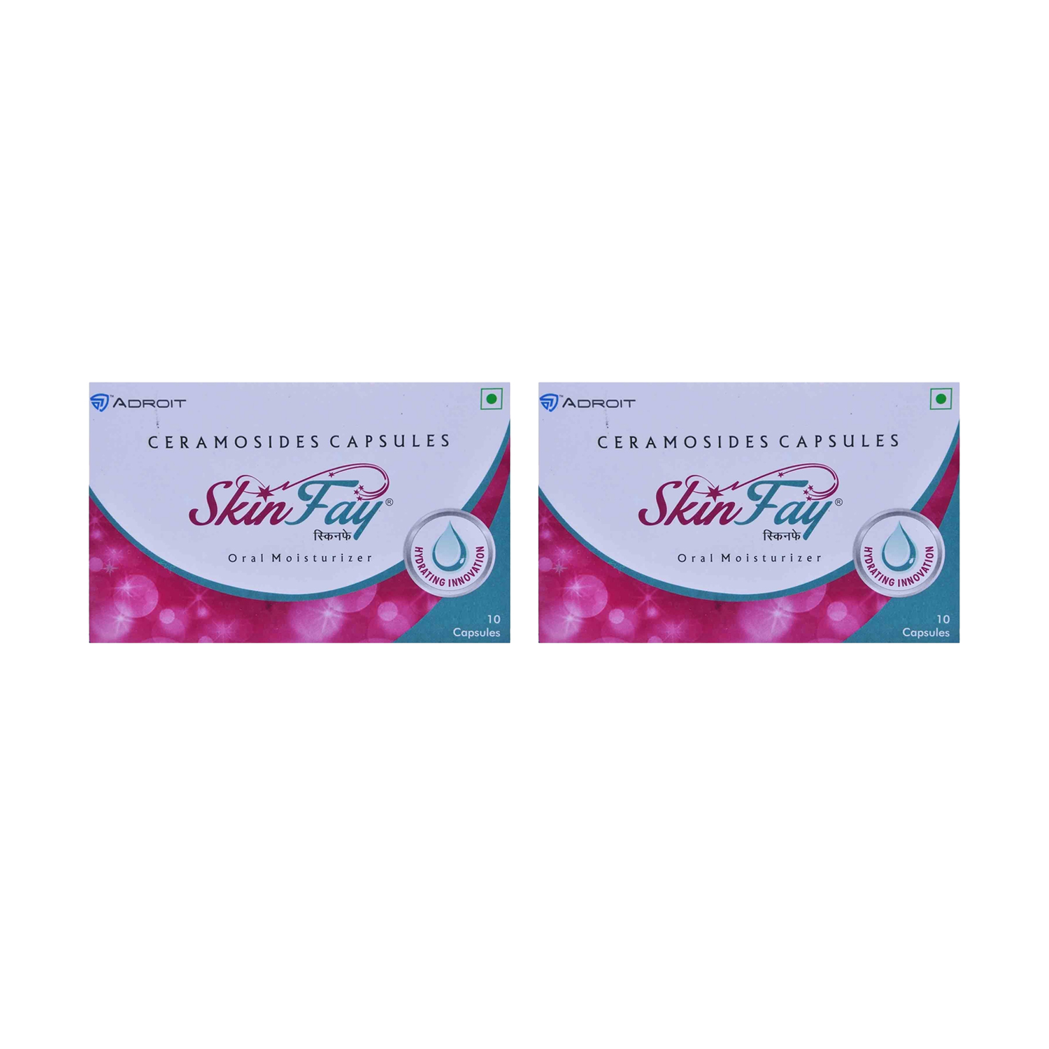 Adroit Skinfay Oral Moisturiser Ceramosides Capsules (10 Capsules) pack of 2
