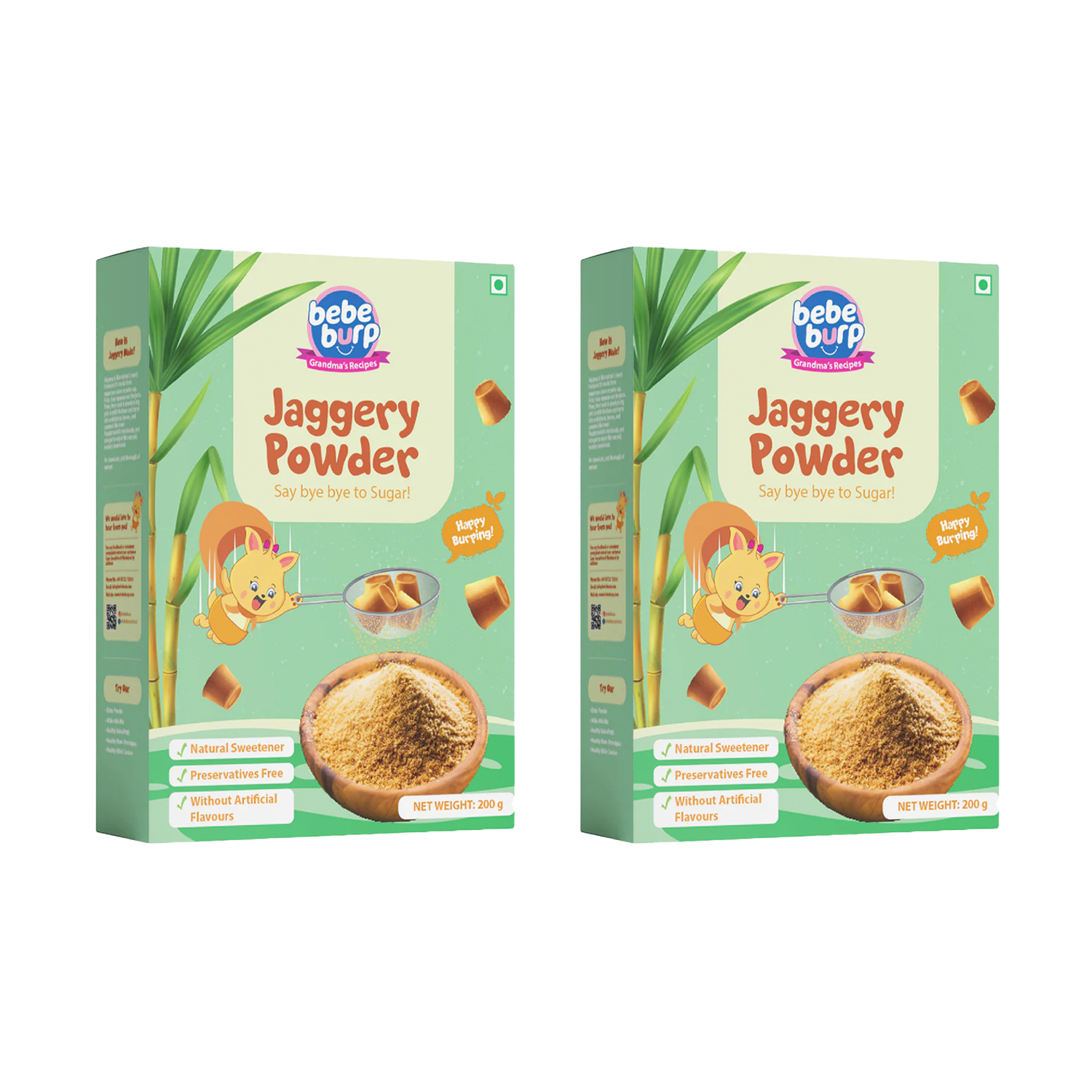 Bebe Burp Jaggery Powder Healthy Sugar Substitute - 200g (Pack of 2)
