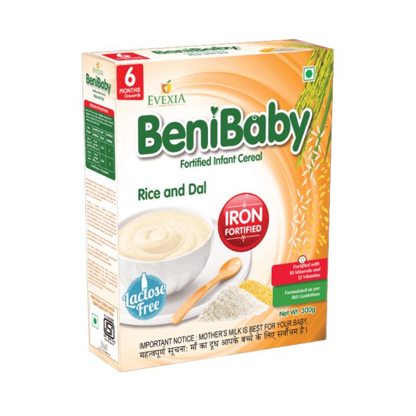 Evexia Benibaby Fortified Infant Cereal Stage 1 (Rice and Dal Flavour) - 300g