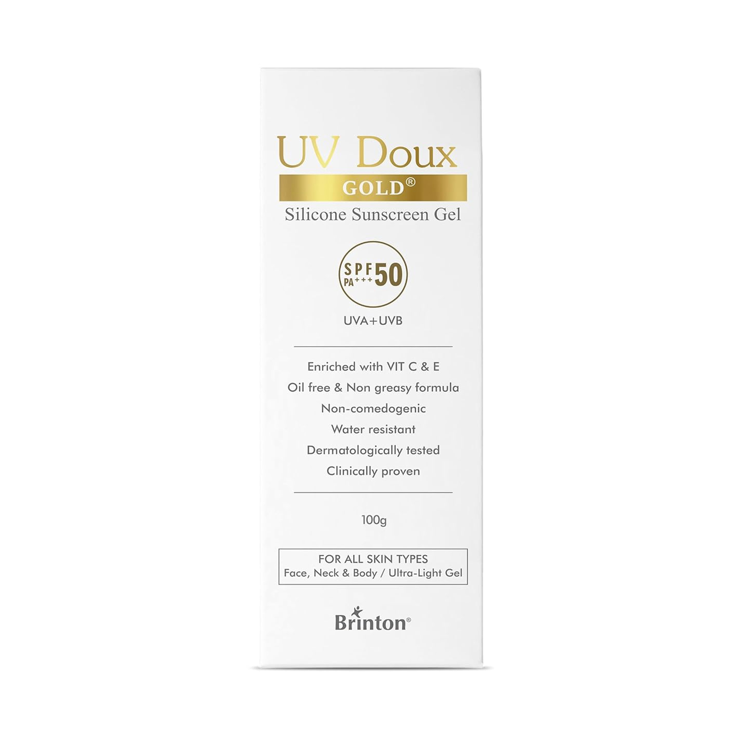 UV Doux Gold Anti-aging Sunscreen Gel SPF 50 - 100gm