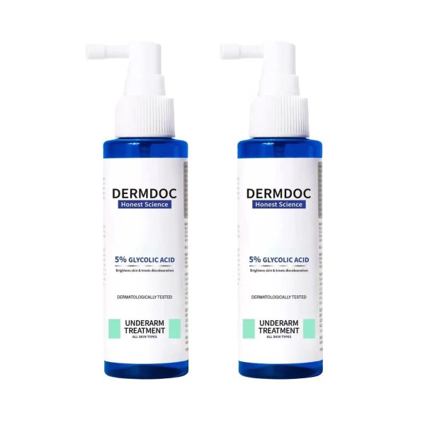 Dermdoc Underarm Treatment Spray, 5% Glycolic Acid -100 ml (Pack of 2)