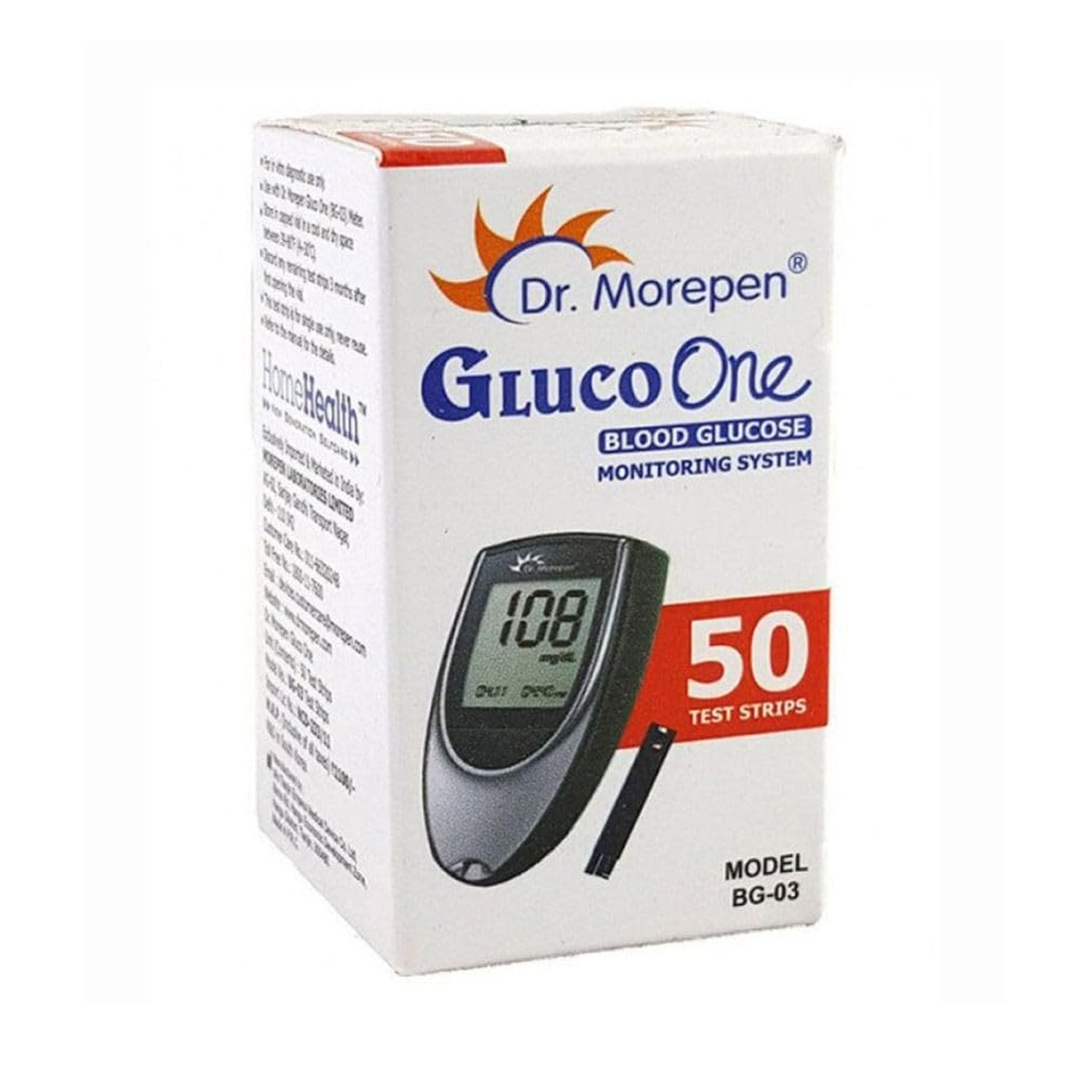 Dr Morepen Blood Glucose Test Strips BG-03 (50 Count)