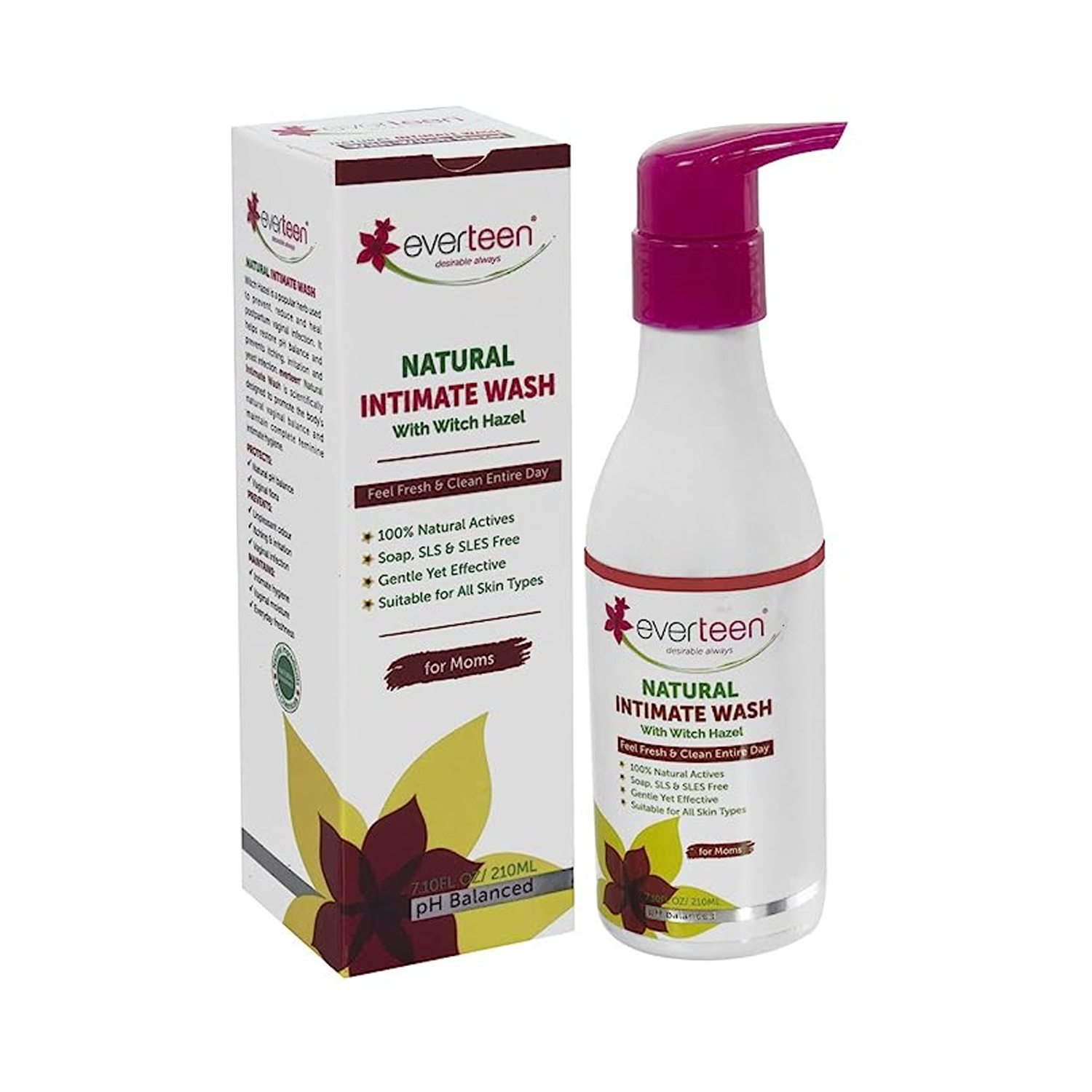 Everteen Natural Intimate Wash with Witch Hazel for Moms- 210 ml
