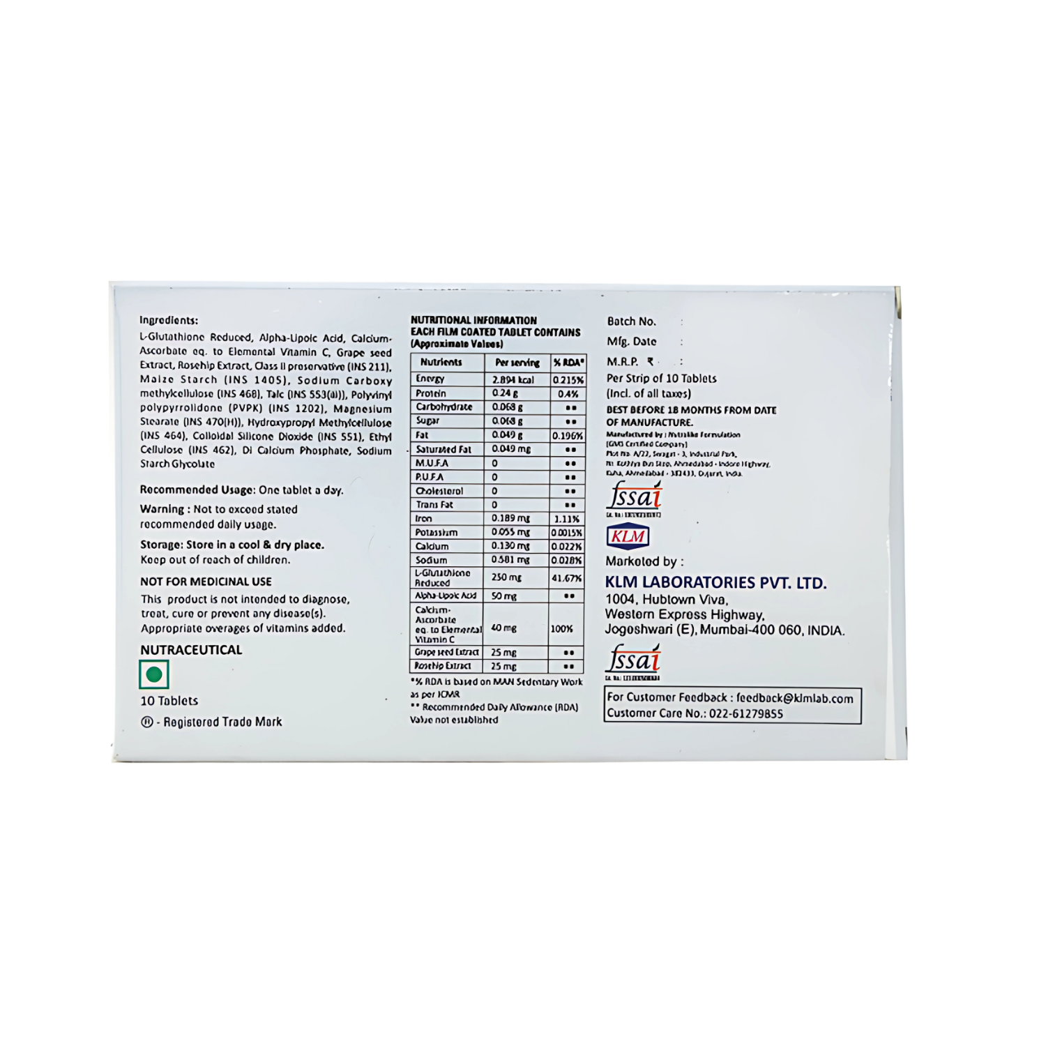 GLUTADERM Tablet 2