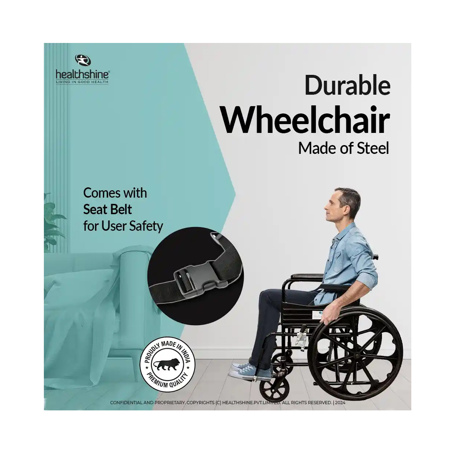 Healthshine-Folding-Wheelchair-with-Seat-Belt-2